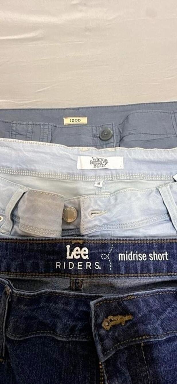 Lot of 3 Womens Size 16 Lee Riders YMI Denim Shorts Izod Long Bermuda Walk Short